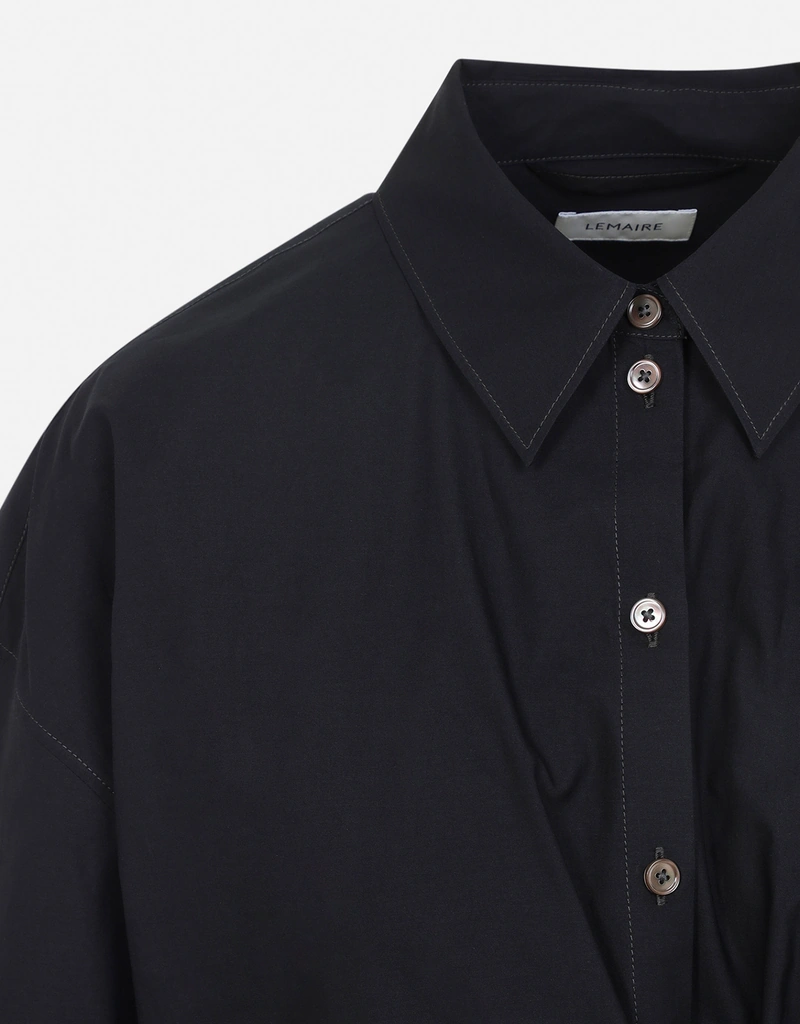 LEMAIRE ウォッシュドコットンシルクストレートカラーねじれシャツ