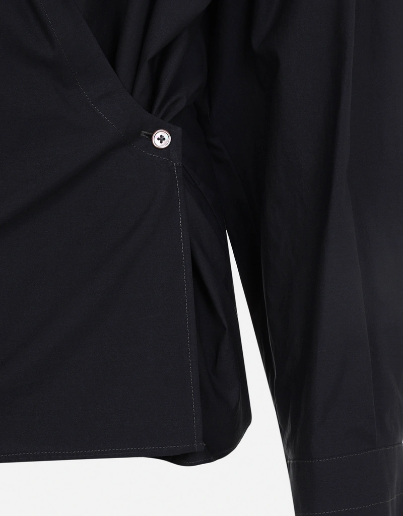LEMAIRE ウォッシュドコットンシルクストレートカラーねじれシャツ