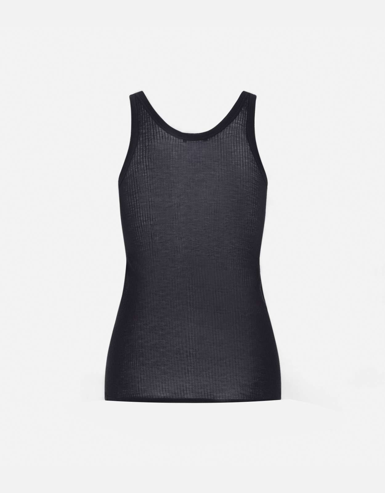 LEMAIRE タンクトップ　BLACK LEMAIRE ビスコースシルクのシームレスタンクトップ (すべての新品