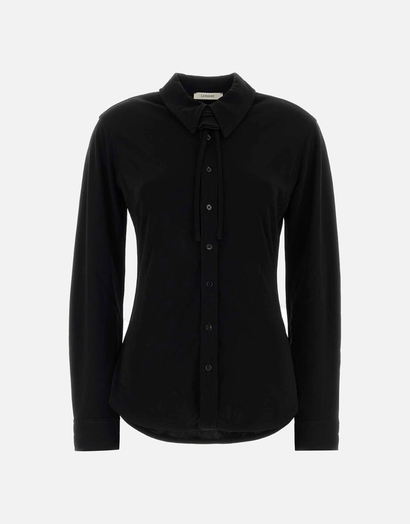 LEMAIRE ブラックビスコースシャツ (すべての新品) IFCHIC.COM