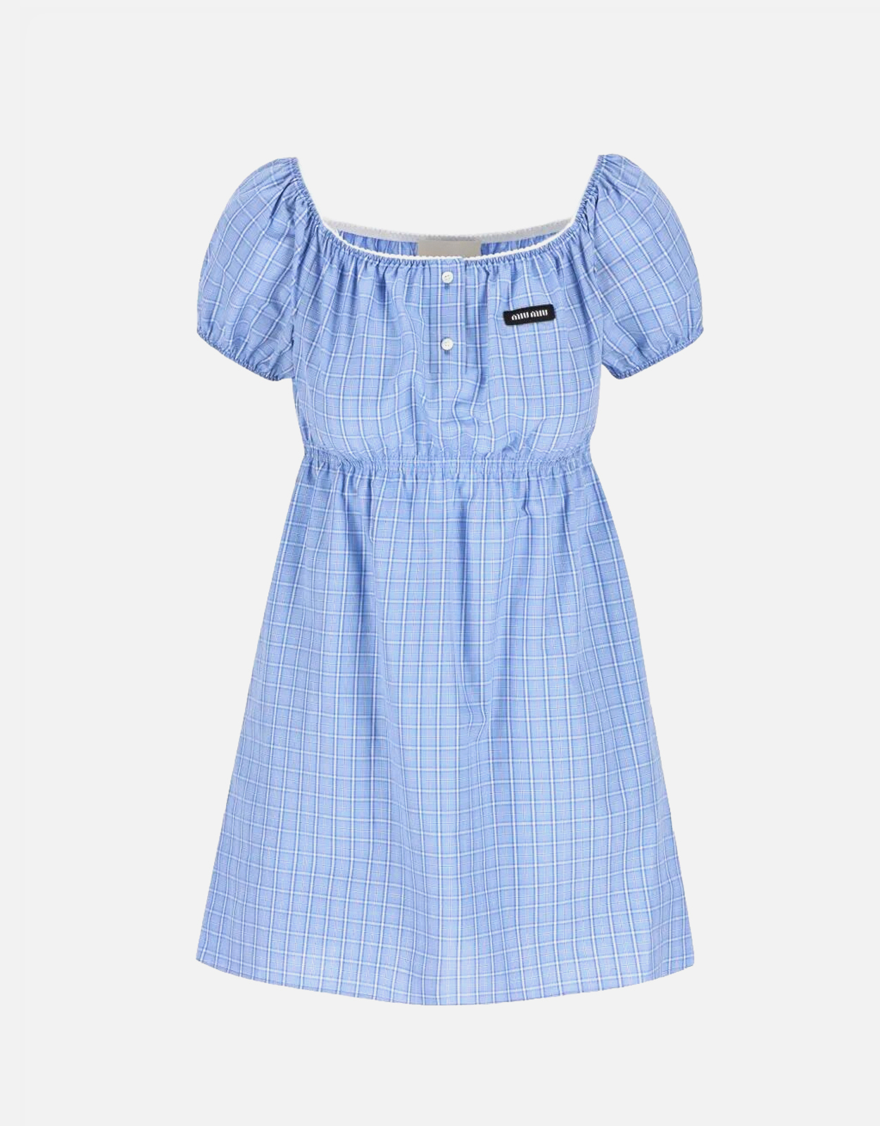 Miu Miu Plaid-Pattern Cotton Mini Dress (All New In) IFCHIC.COM
