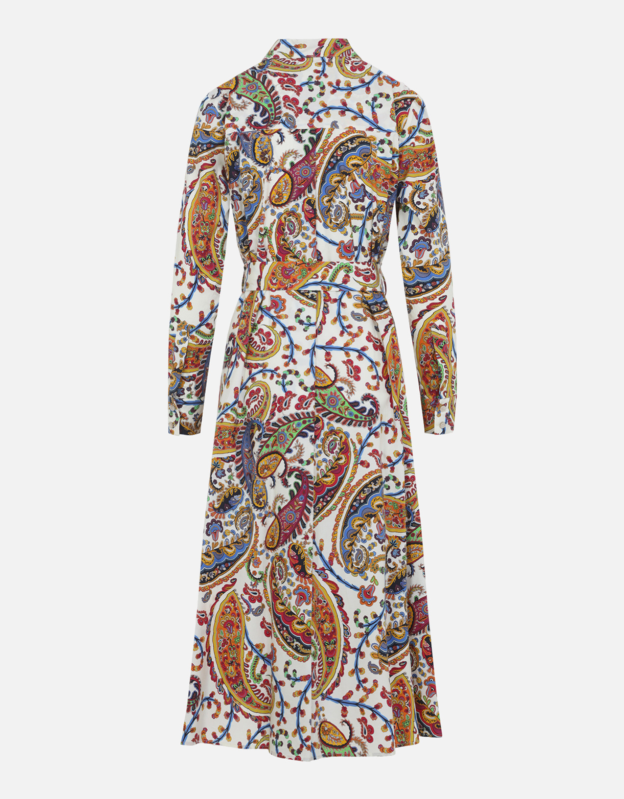Etro ペイズリープリントベルトコットンミディシャツワンピース