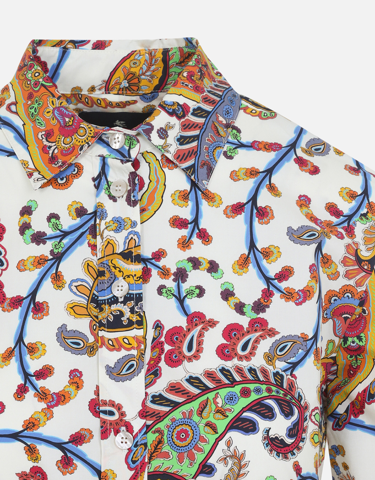 Etro ペイズリープリントベルトコットンミディシャツワンピース