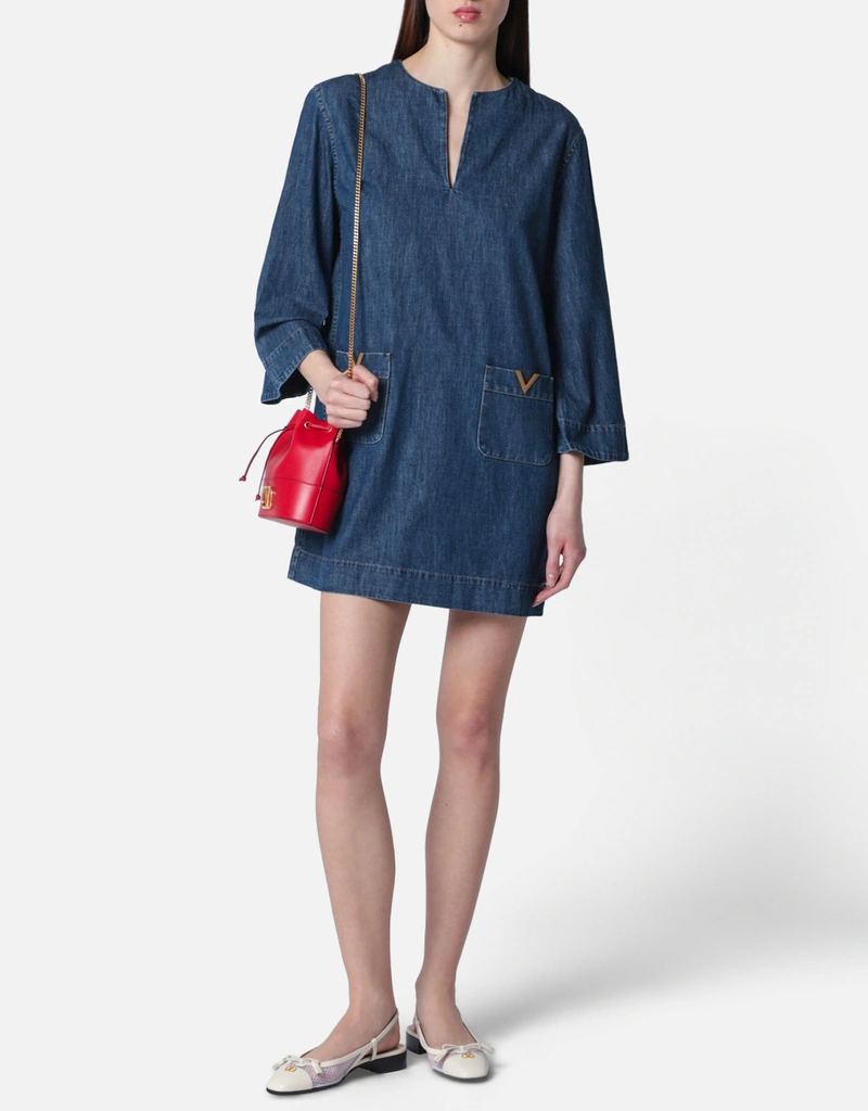Valentino Garavani Denim Short Dress - Blue