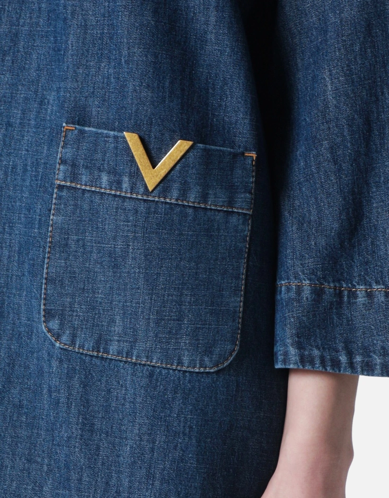 Valentino Garavani Denim Short Dress - Blue