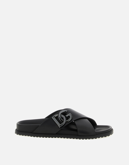 Dolce & Gabbana ロゴ入りサンダル Dolce & Gabbana メンズ カーフスキンサンダル () IFCHIC.COM