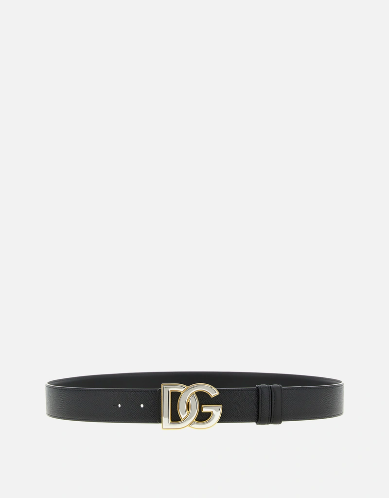 Dolce & Gabbana メンズ Alpine カーフスキン リバーシブル DG クロス