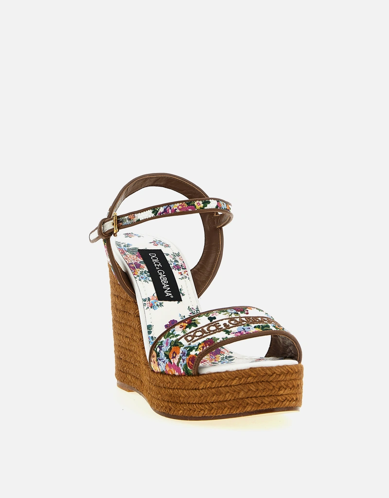 Dolce & Gabbana レディース Lolita ナッパレザー ウェッジサンダル