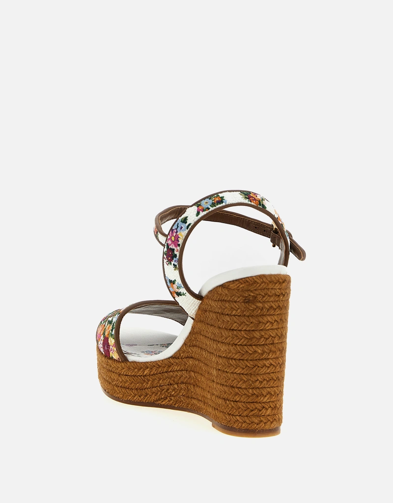 Dolce & Gabbana レディース Lolita ナッパレザー ウェッジサンダル