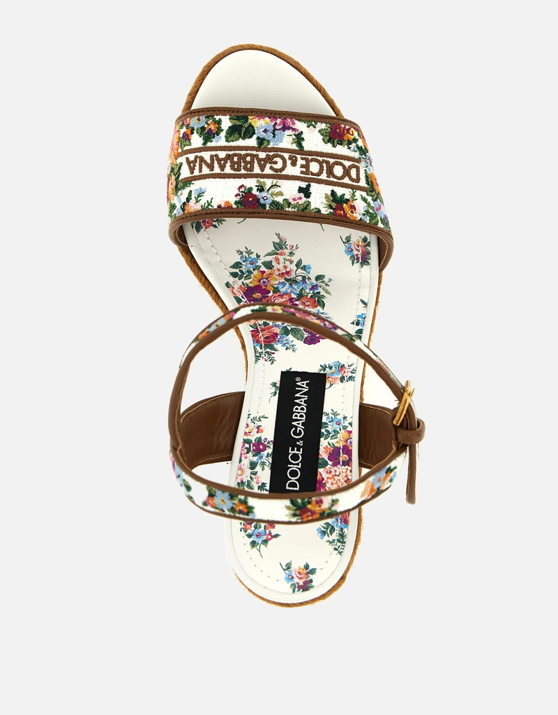 Dolce & Gabbana レディース Lolita ナッパレザー ウェッジサンダル
