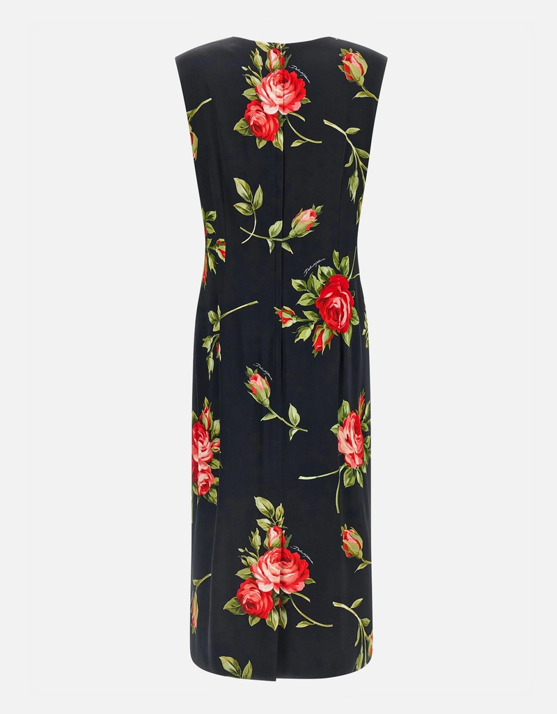 Dolce & Gabbana Bouquet Rose Satin Midi Dress (All New In) IFCHIC.COM Dolce & Gabbana Bouquet Rose Satin Midi Dress (All New In) IFCHIC.COM
