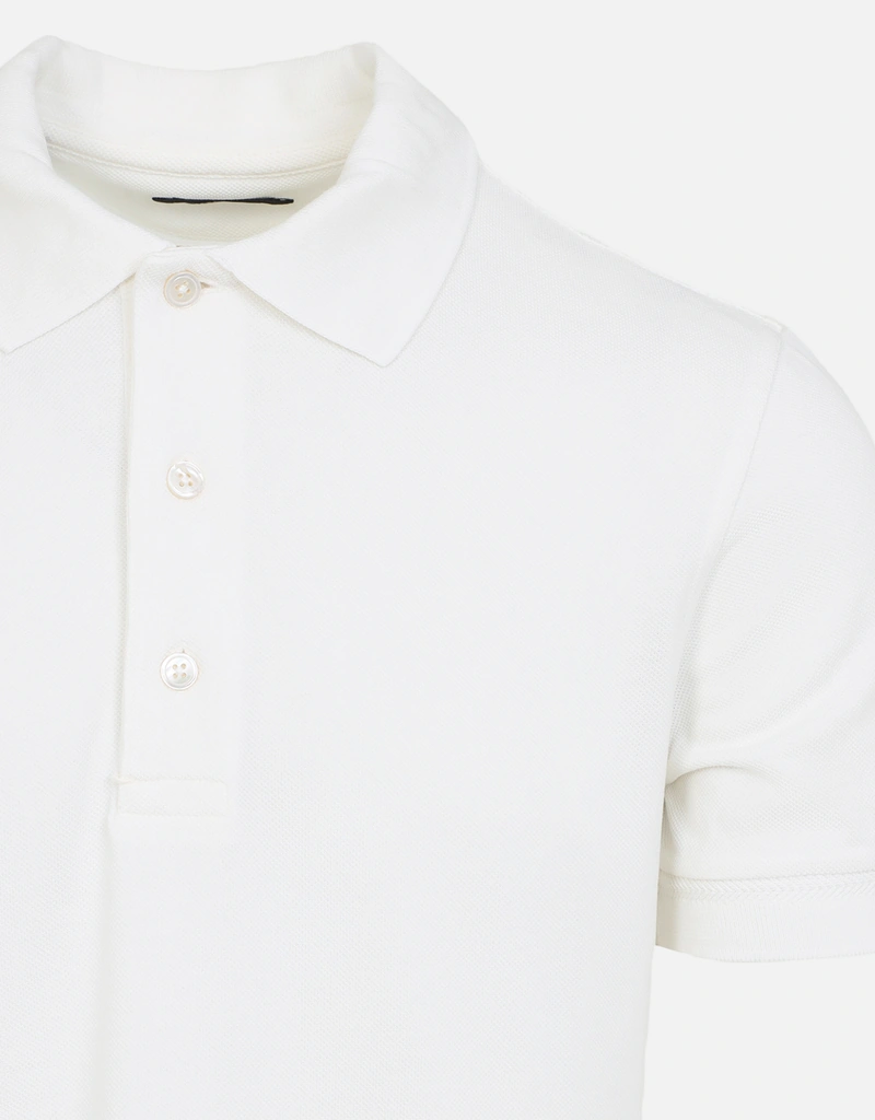 Tom Ford メンズピケリヨセルコットンポロシャツ (すべての新品