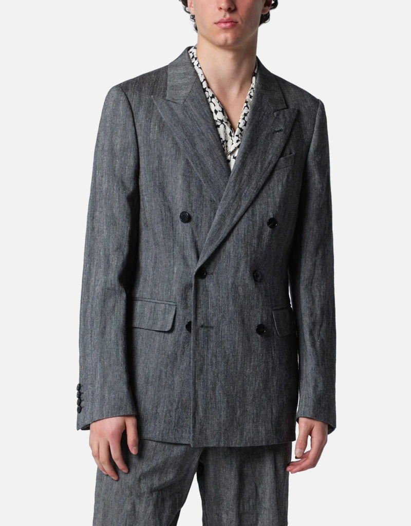 Dries Van Noten メンズ Herringbone ダブルブレスト ジャケット