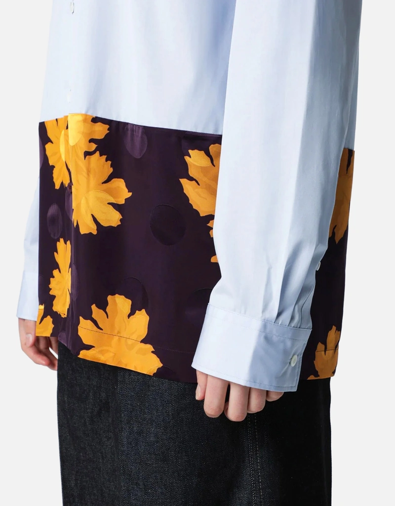 Dries Van Noten メンズ コットン フローラル インサート シャツ