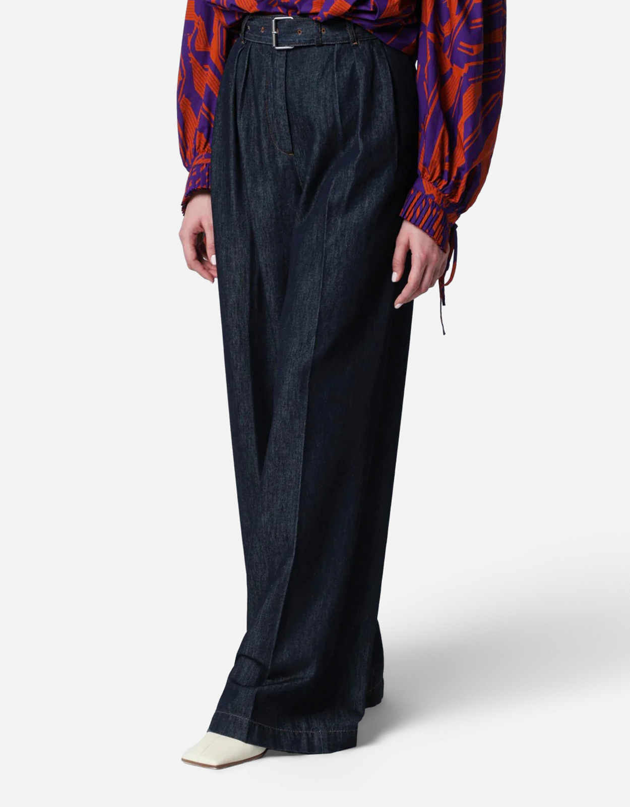 Dries Van Noten ワイドレッグ コットン デニム パンツ (パンツ