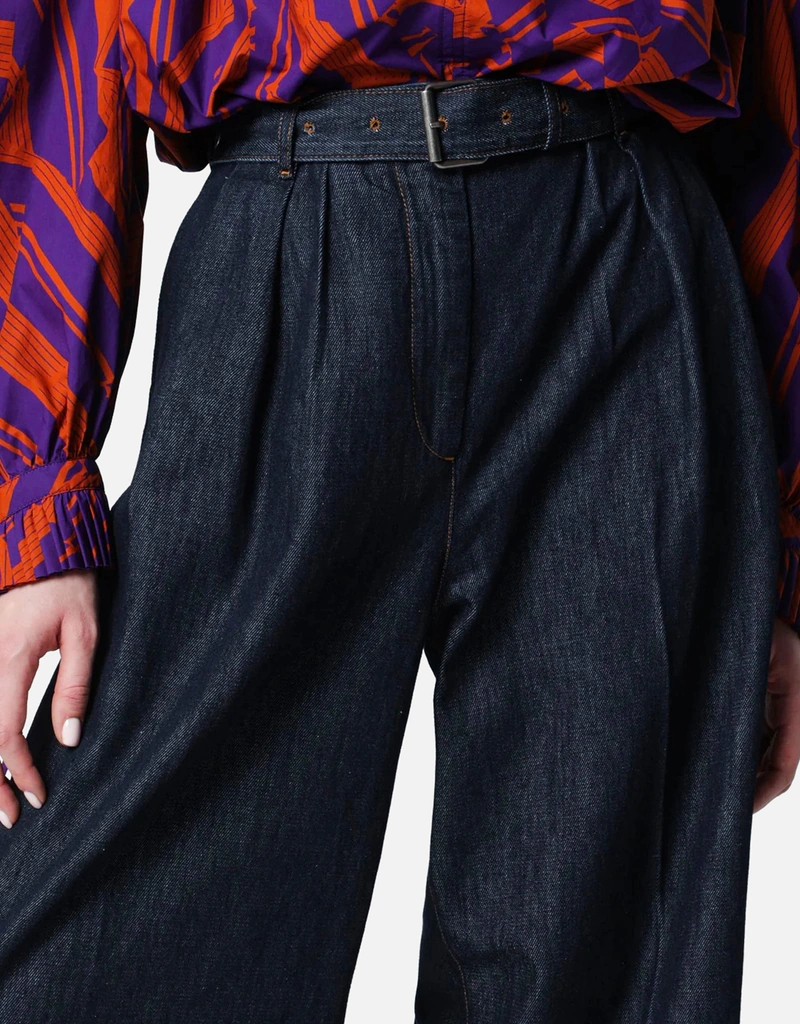 Dries Van Noten ワイドレッグ コットン デニム パンツ (パンツ