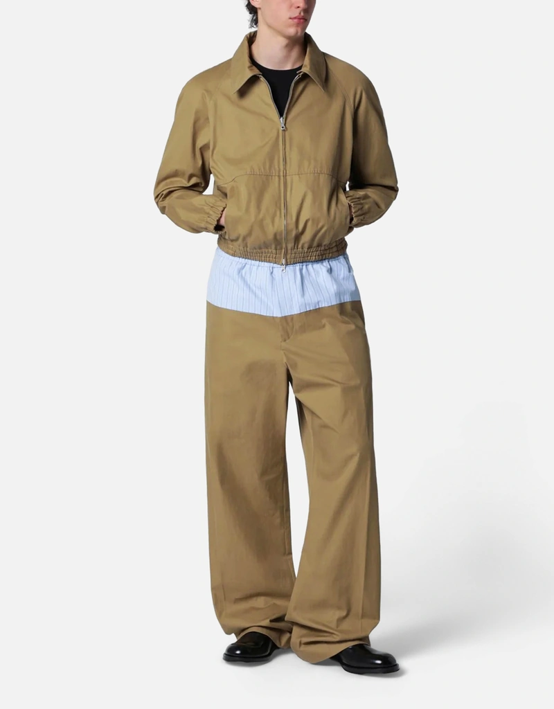 Dries Van Noten メンズ コントラストウエスト コットンパンツ (すべて