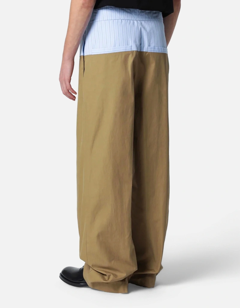 Dries Van Noten メンズ コントラストウエスト コットンパンツ (すべて