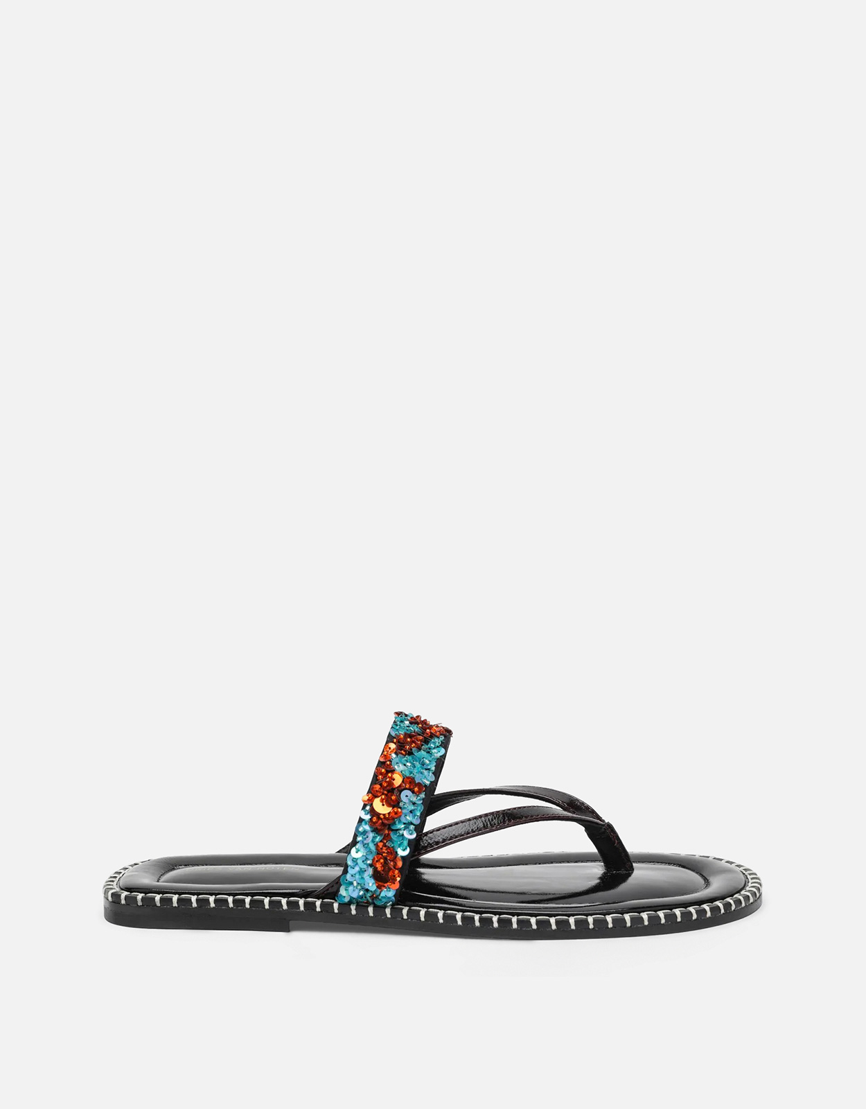 Dries Van Noten ブラック スリッポン サンダル スパンコール (すべて