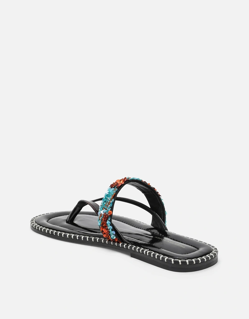 Dries Van Noten ブラック スリッポン サンダル スパンコール (すべて