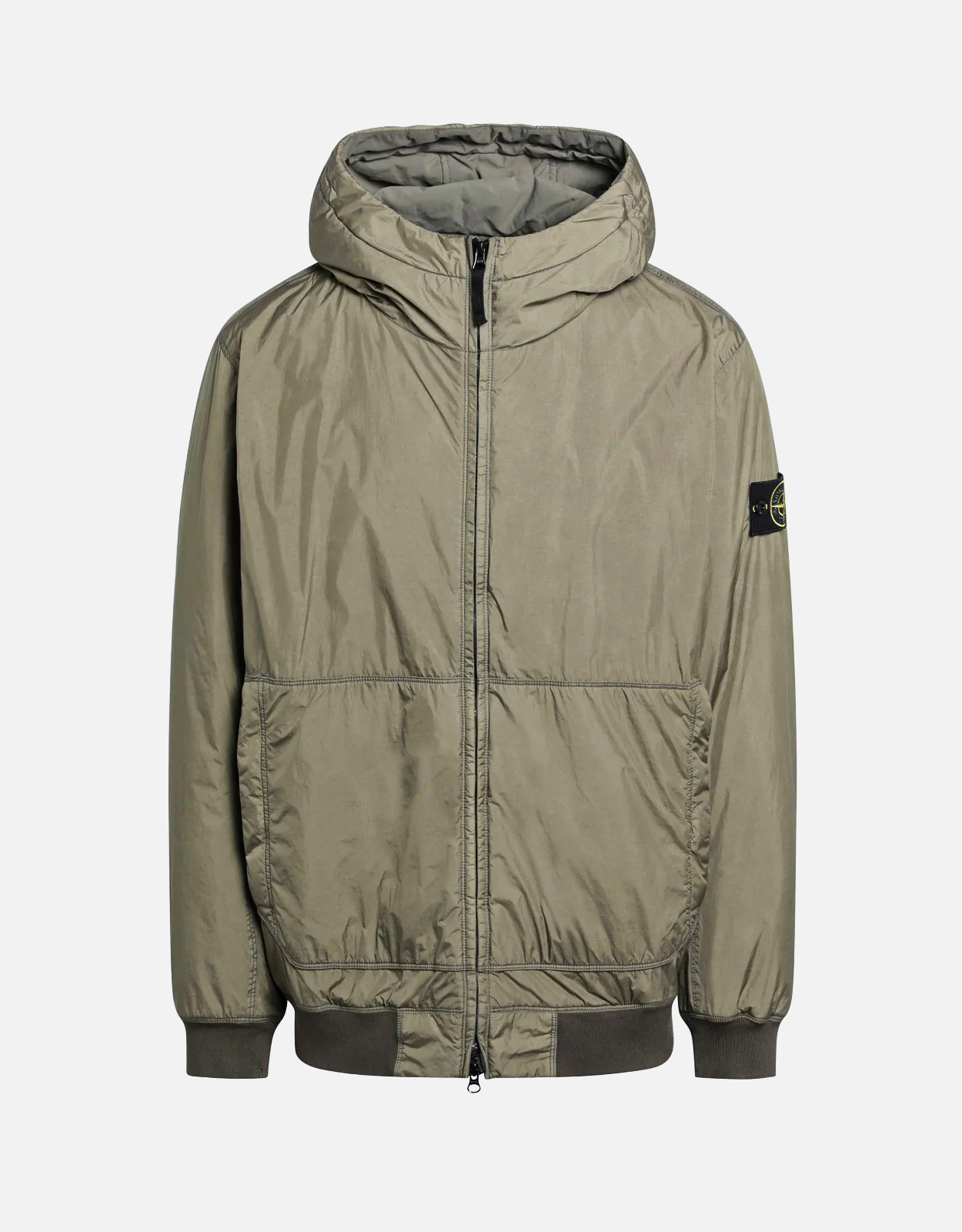 ★STONE  ヴィンテージ　Mサイズ　軽量フーディジャケット Stone Island メンズ ミリタリーグリーン 軽量ナイロンジャケット