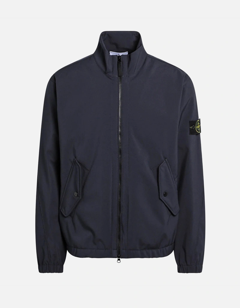 Stone Island メンズ ネイビーブルーポリエステルジップアップ