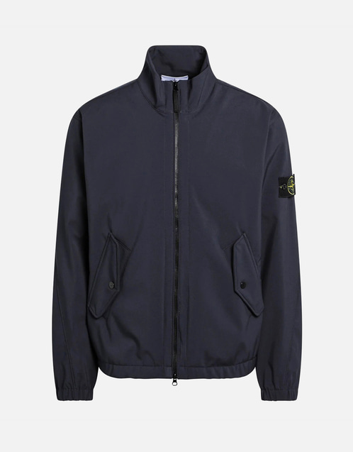 Stone Island メンズ ネイビーブルーポリエステルジップアップ