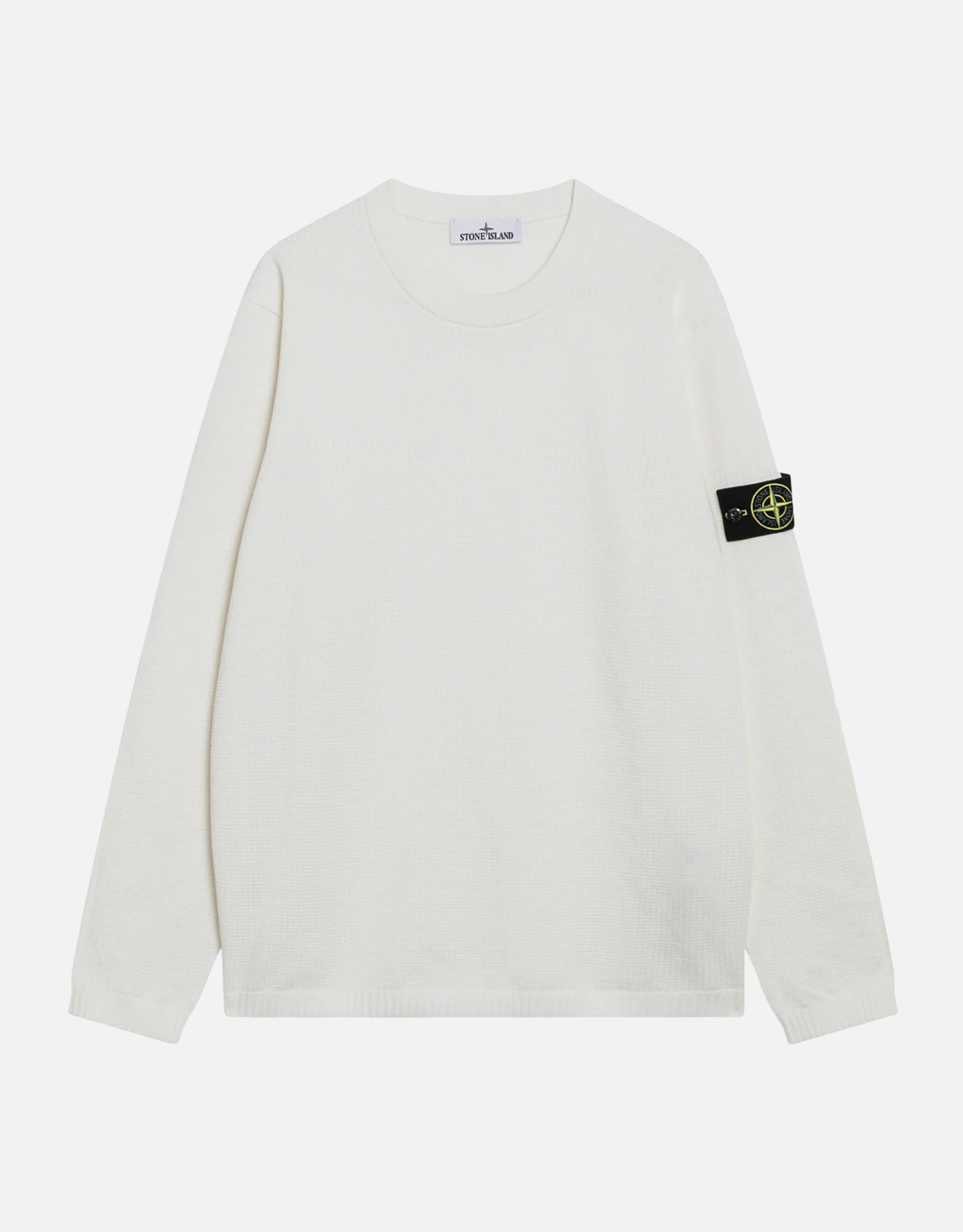 Stone Island Men's Ivory Cotton Loose Fit Sweaters - L　Stone Island メンズ アイボリー コットン ルーズフィット セーター - L Stone