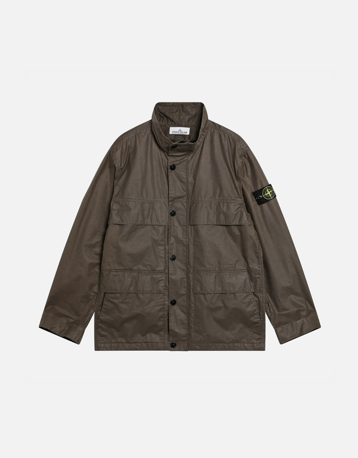 stone  フィールドジャケット Stone Island メンズブラウンワックスコットンキャンバスフィールド