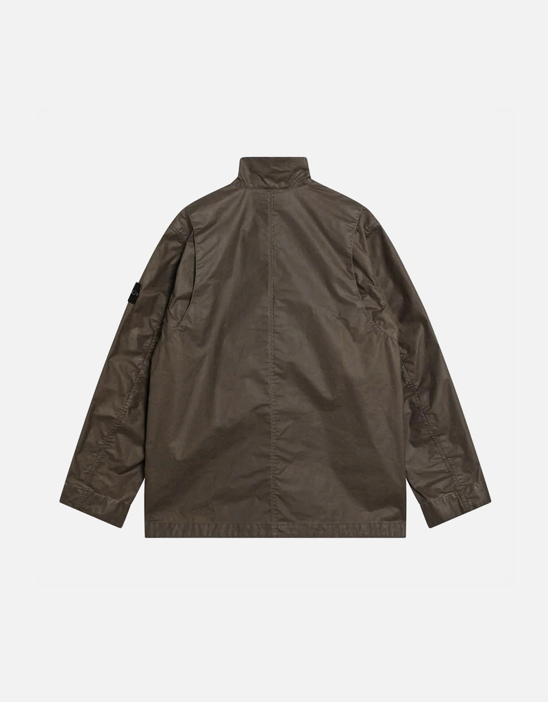 Stone Island メンズブラウンワックスコットンキャンバスフィールド