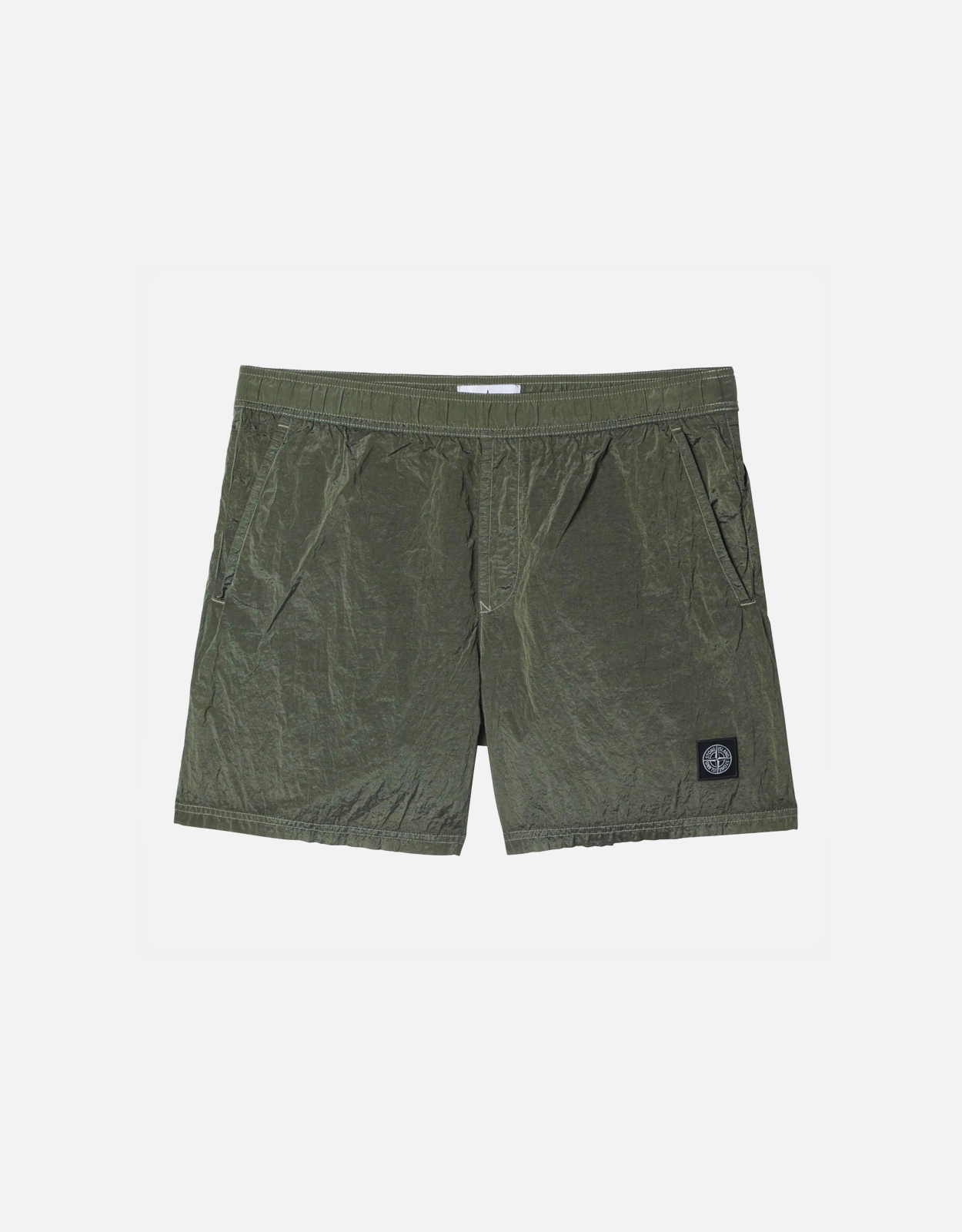 Stone Island ミリタリーグリーンナイロンスイムショーツ (ショート Stone Island ミリタリーグリーンナイロンスイムショーツ (ショート