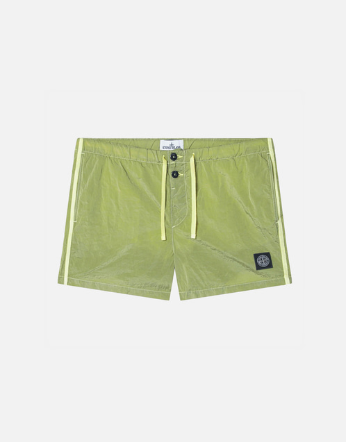 Stone Island ライムカラー ナイロン スイムショーツ (ショートパンツ