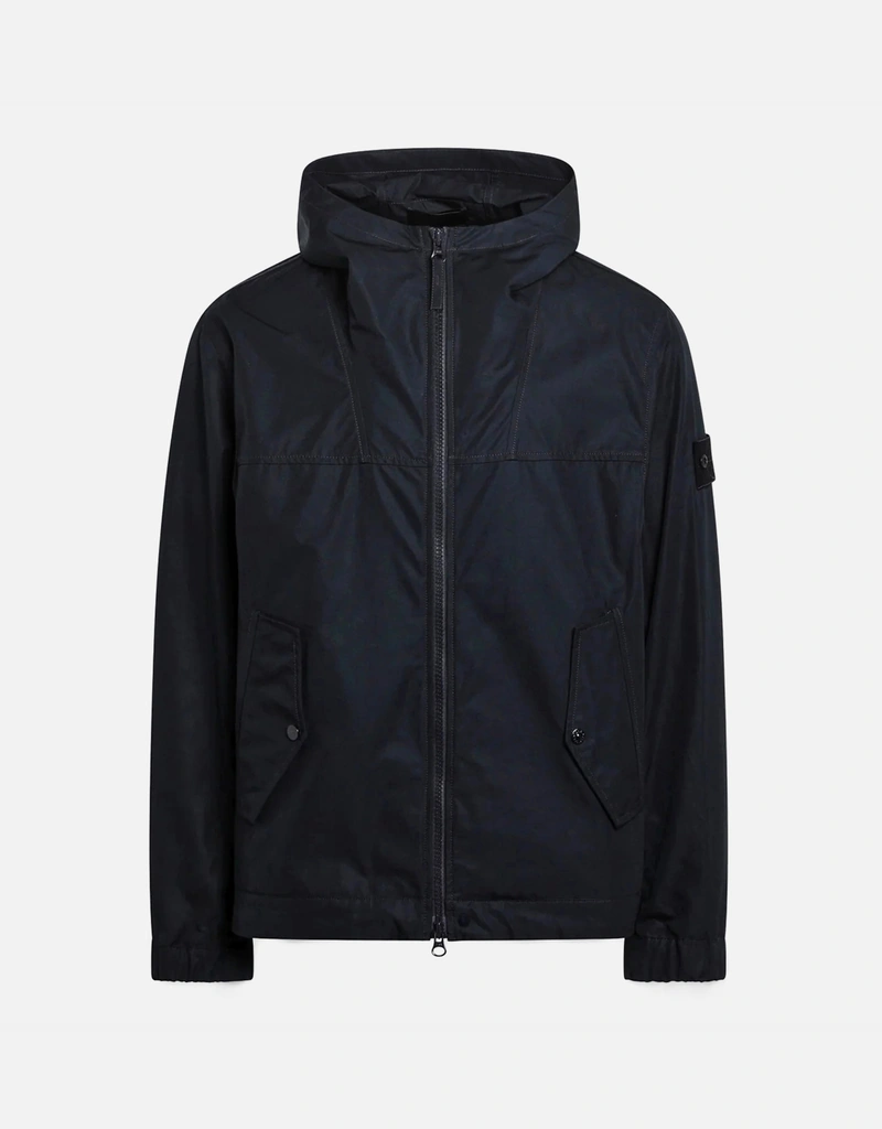 STONE  ジップアップ ジャケット ネイビー L 正規品 Stone Island ネイビーブルーコットンジップアップジャケット (すべて