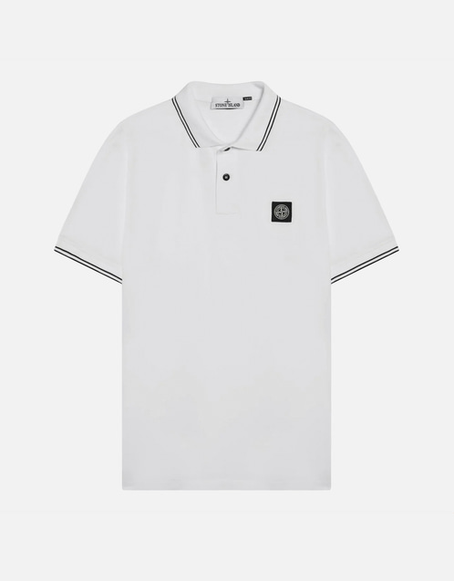 Stone Island ホワイトコットンポロシャツ (トップス) IFCHIC.COM