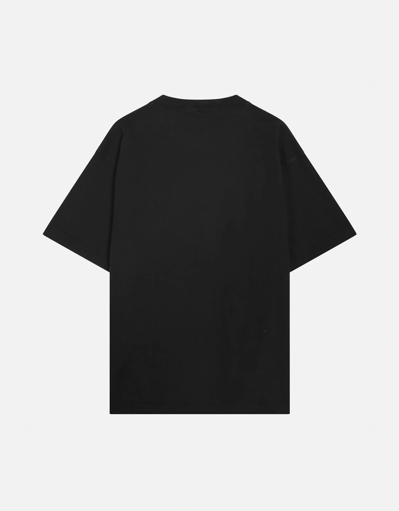 Stone Island ブラック コットン Tシャツ ロゴパッチ付き (トップス