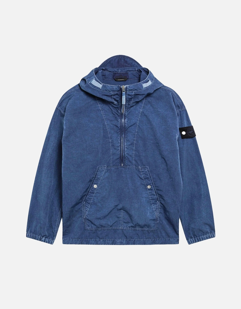 Stone Island インディゴブルーナイロンハーフジップジャケット