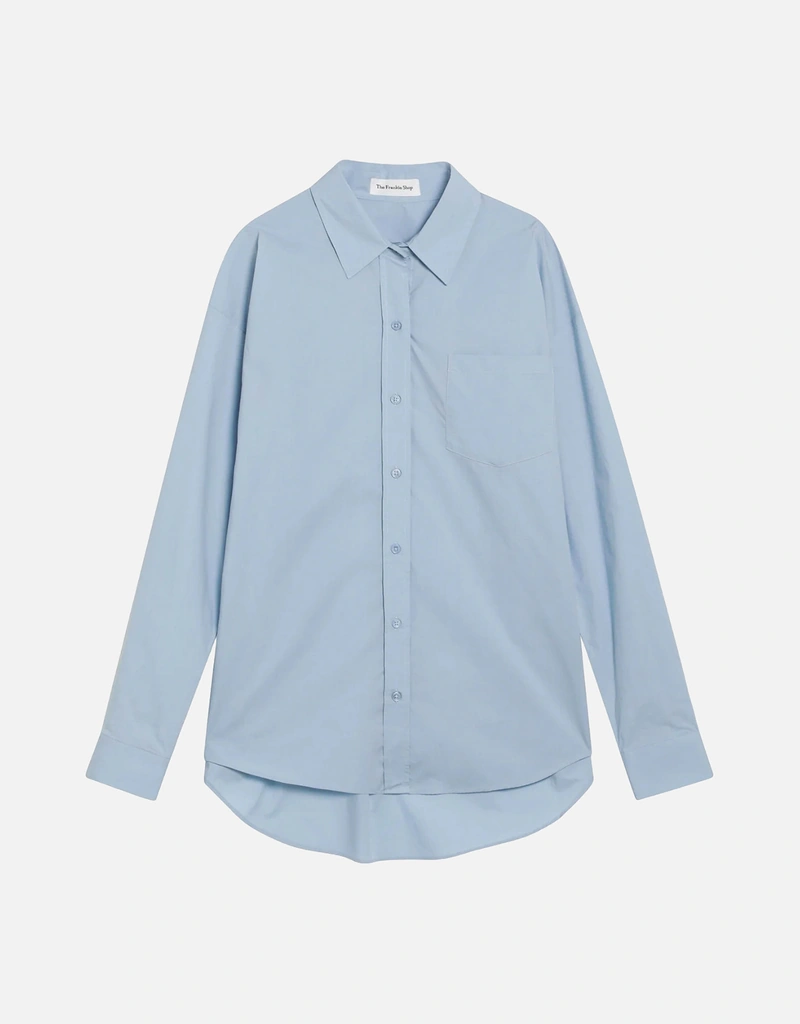 devil with a blue dress costume Women's Cropped Oxford Shirt Light Blue Stripe – Rowing Blazers main image 1
