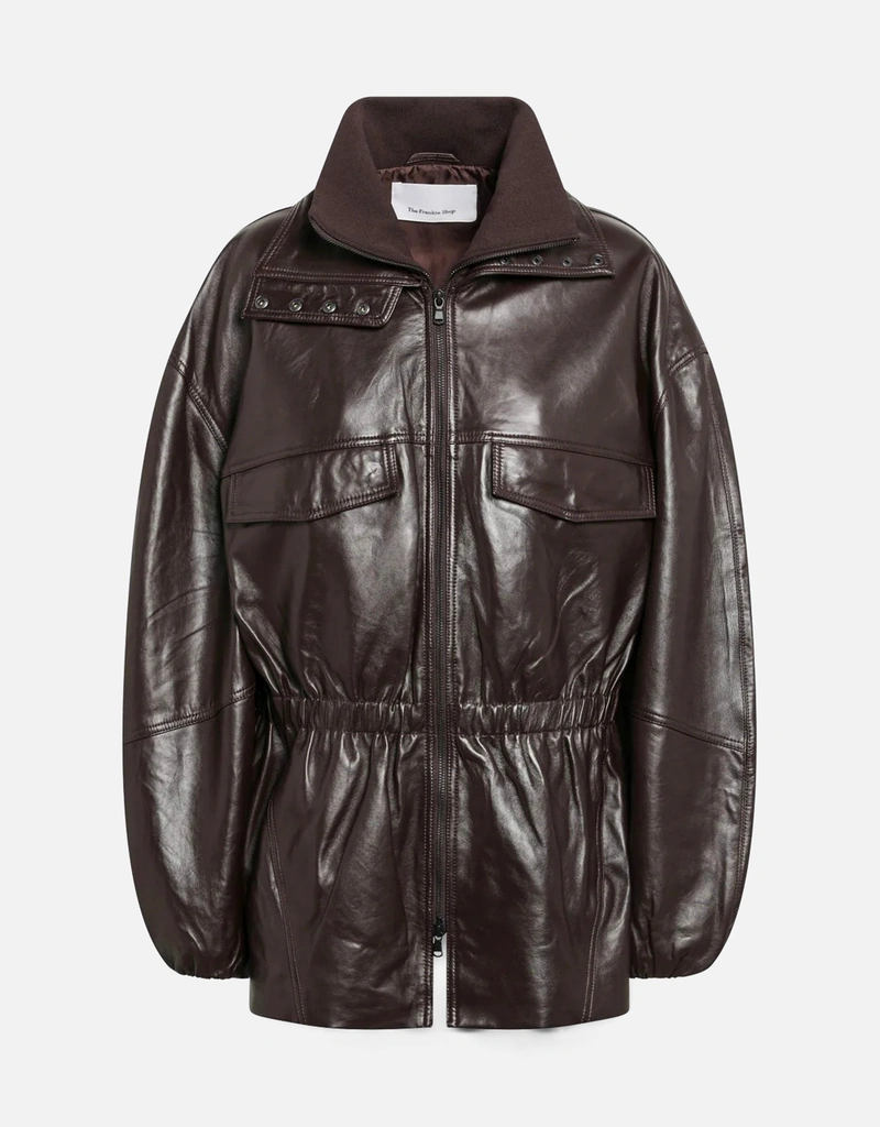 The Frankie Shop Carnaby ファネルネック レザージャケット (すべての