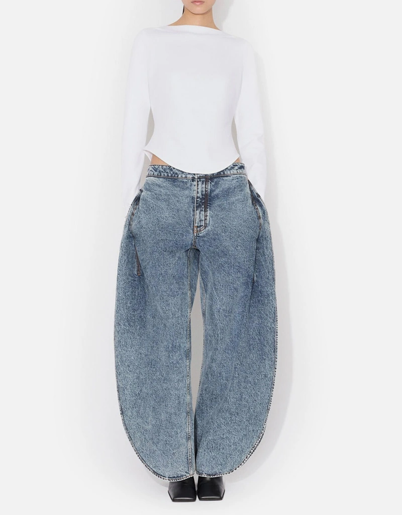 ALAÏA ペタルデニムハイウエストサイドスリットパンツ (デニム単品