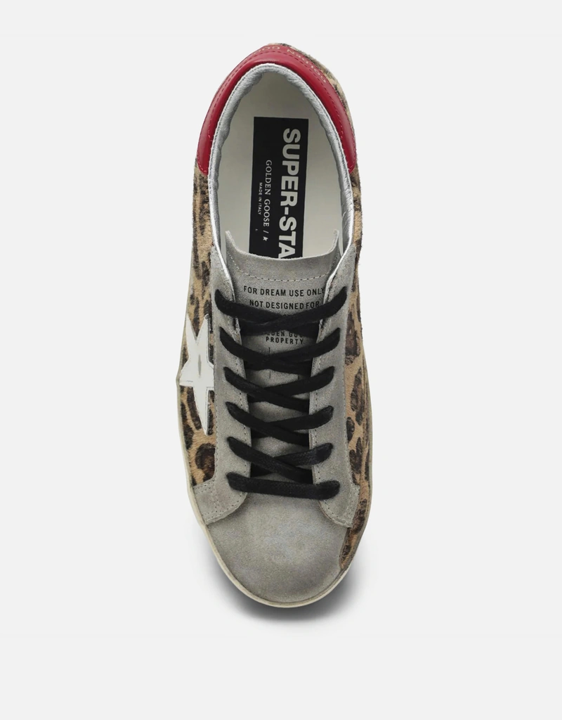 Golden Goose レザー レオパードプリント スーパースター スニーカー