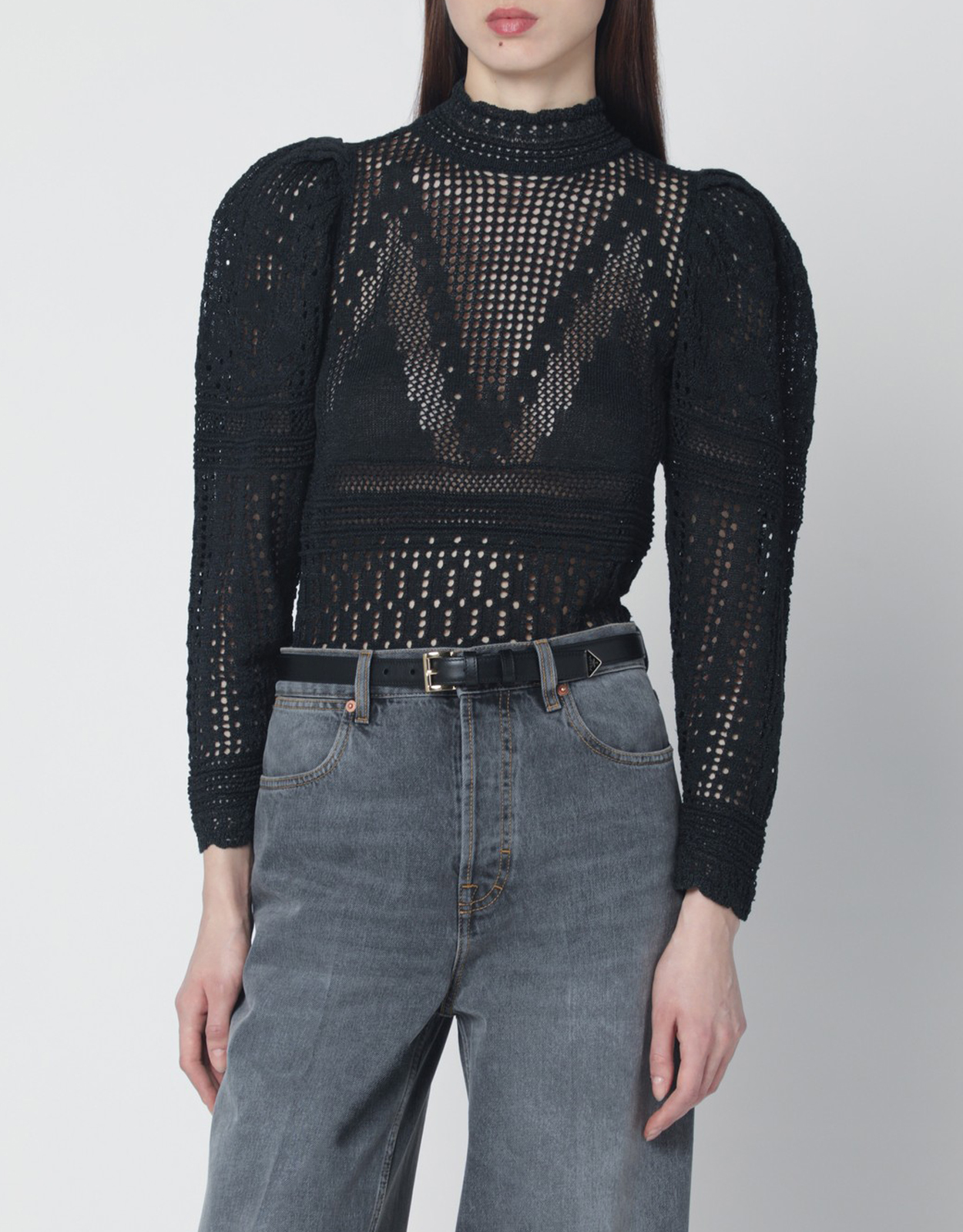 ISABEL MARANT トップス Isabel Marant Dahara black openwork knit top (Tops) IFCHIC.COM