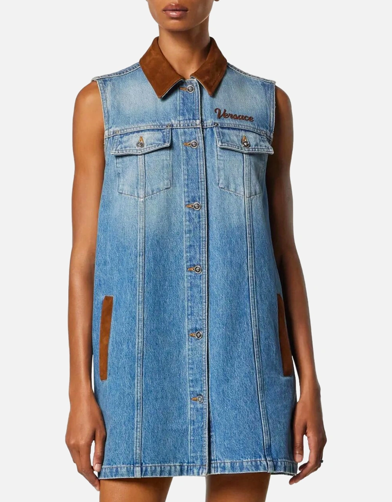 Versace Denim A-Line Dress (All New In) IFCHIC.COM
