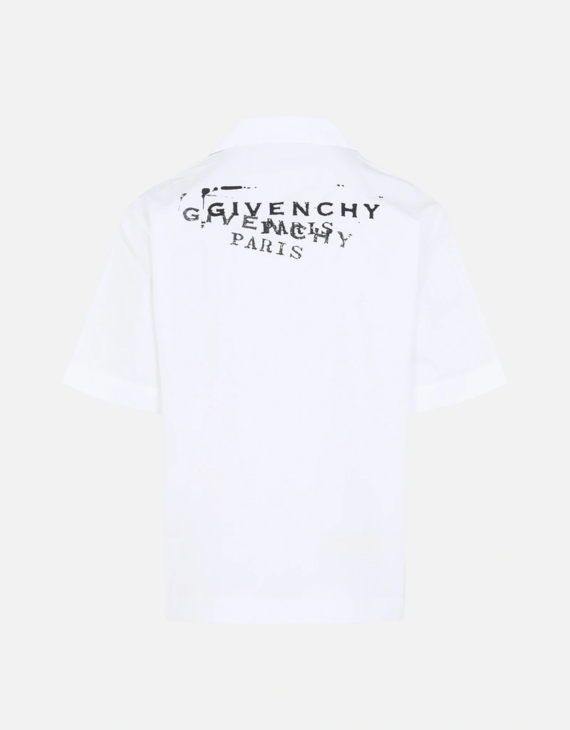 Givenchy メンズポプリンコットンスタンププリントシャツ (すべての