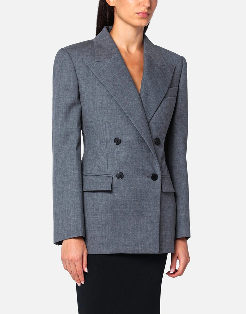 Givenchy グレー ダブルブレスト ウール ジャケット (すべての新品