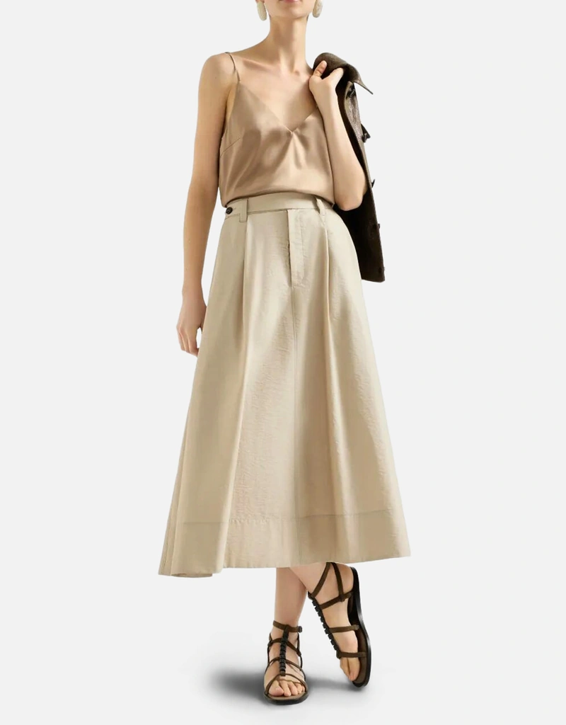 Brunello Cucinelli コットンポプリンミディスカート (すべての新品