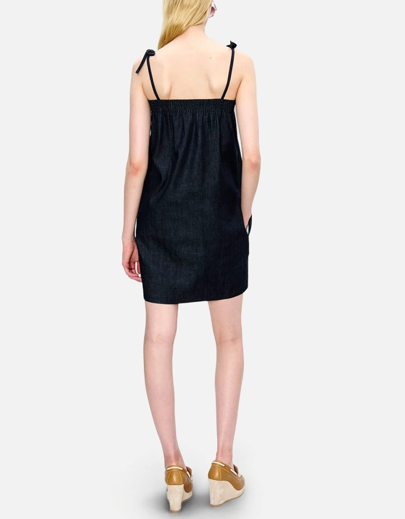 apc denim dress $350 A.P.C. Women's Blue Leana Denim Button-Front Western Mini Dress Size  38 US6