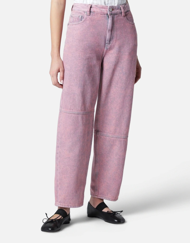 ganni デニム　パンツ　バギーパンツ　ピンク　acne studios Ganni Pink Washed Starry Jeans (Pants) IFCHIC.COM