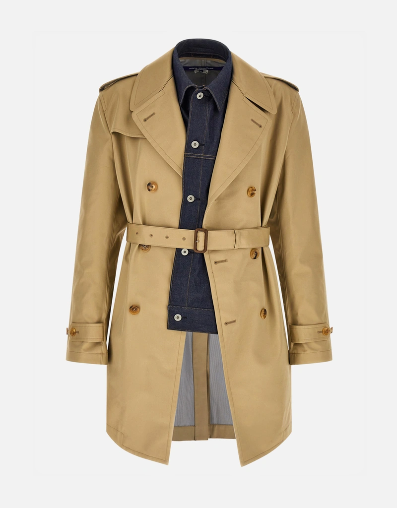 JUNYA WATANABE メンズ デニム インサート トレンチ コート (すべての