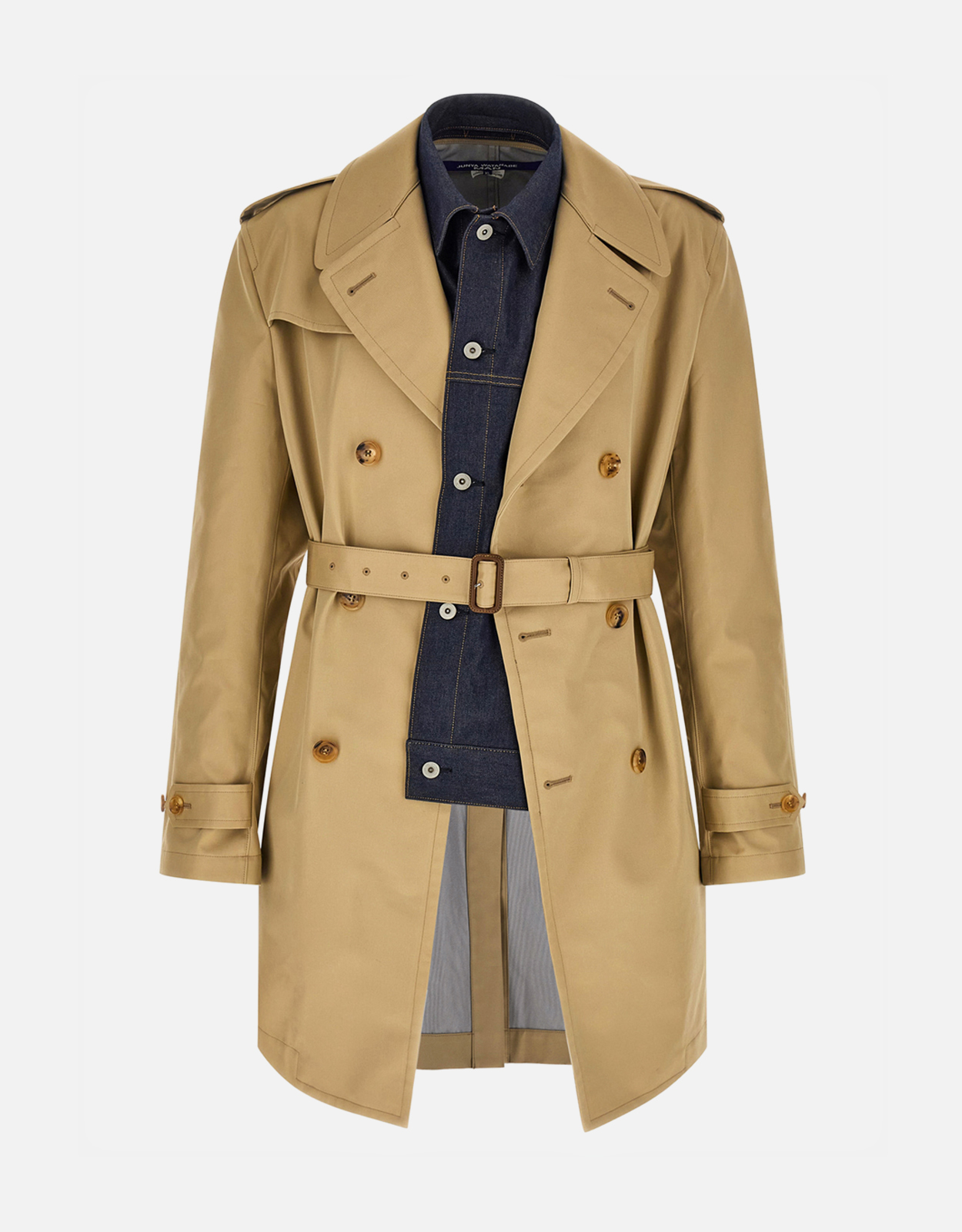JUNYA WATANABE Men's Denim Insert Trench Coat (All New In) IFCHIC.COM