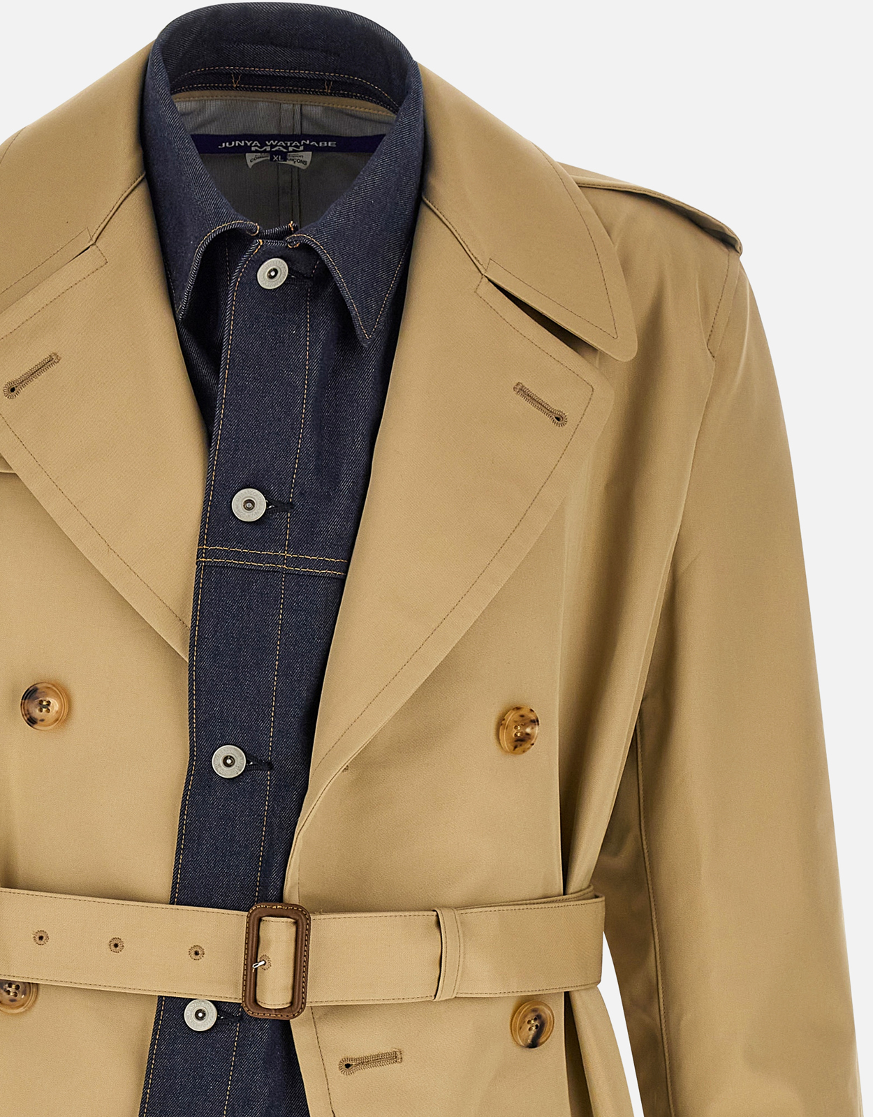 JUNYA WATANABE Men's Denim Insert Trench Coat (All New In) IFCHIC.COM